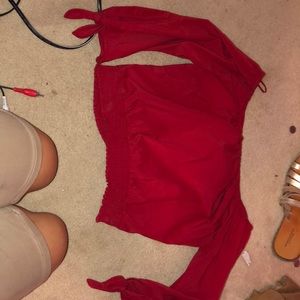 Hollister red Off The Shoulder